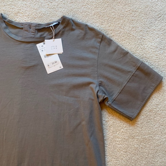 BRAND NEW!! ZARA Charcoal Gray Shirt Dress! - Picture 4 of 4